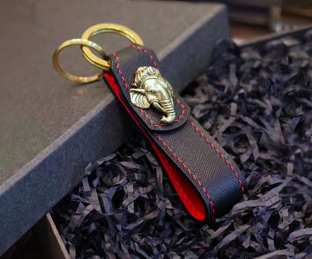 Car Key Chain Luxury Genuine Leather Keychain Pure Color Buckle