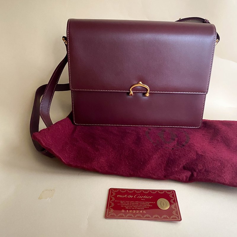 Second-hand bag Cartier Cartier│vintage│antique bag│shoulder bag│side backpack│cross-body bag - Messenger Bags & Sling Bags - Genuine Leather Red