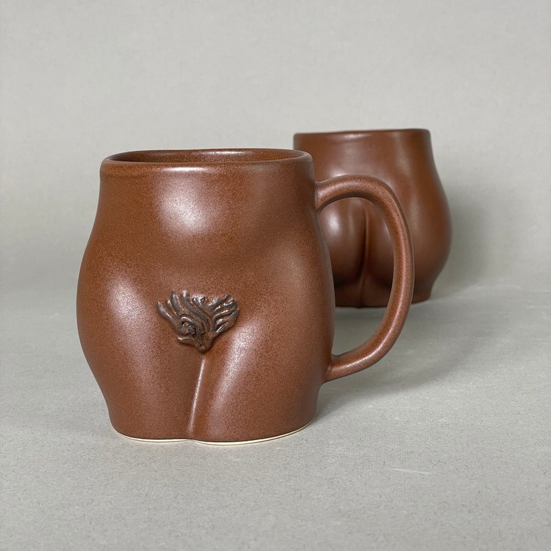 Pubic hair handmade ceramic mug - 咖啡杯/馬克杯 - 陶 