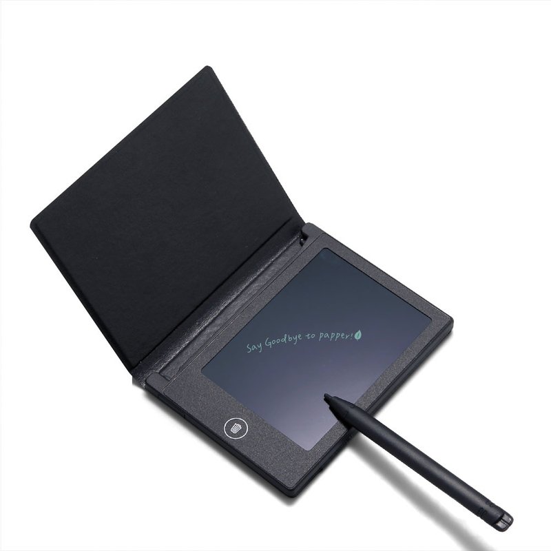 4.4-inch LCD tablet electronic paper notebook flip-top leather case design electronic paper board - Gadgets - Plastic Black