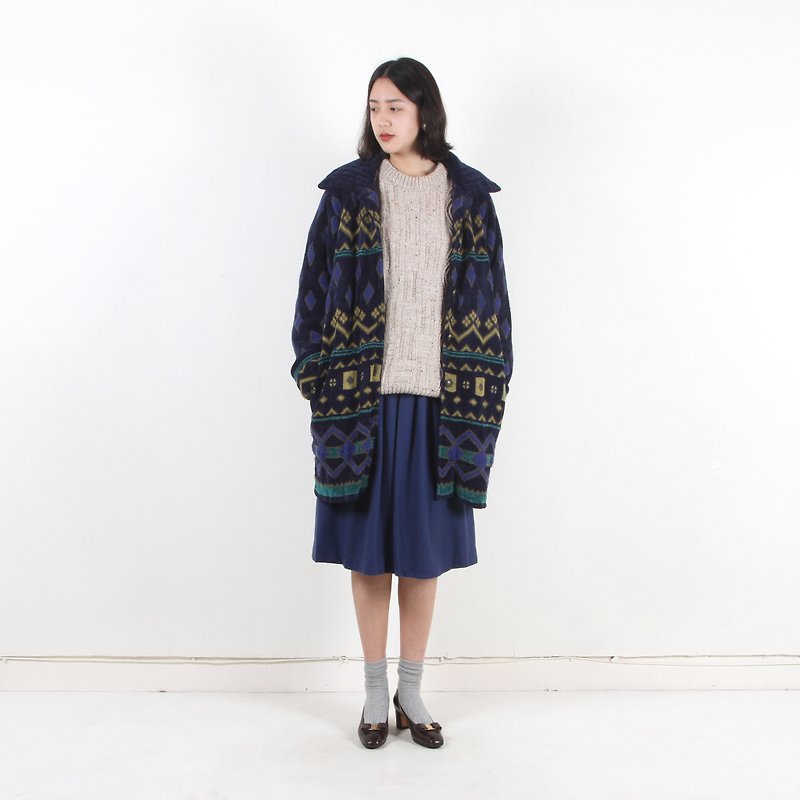[Vintage] egg plant Nordic knit vintage knit coat - Women's Casual & Functional Jackets - Polyester Blue