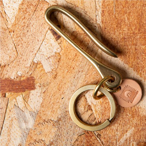 JAPAN FACTORY 日本製 鑰匙環 鑰匙勾 鑰匙圈 黃銅 栃木皮革 真皮 牛皮