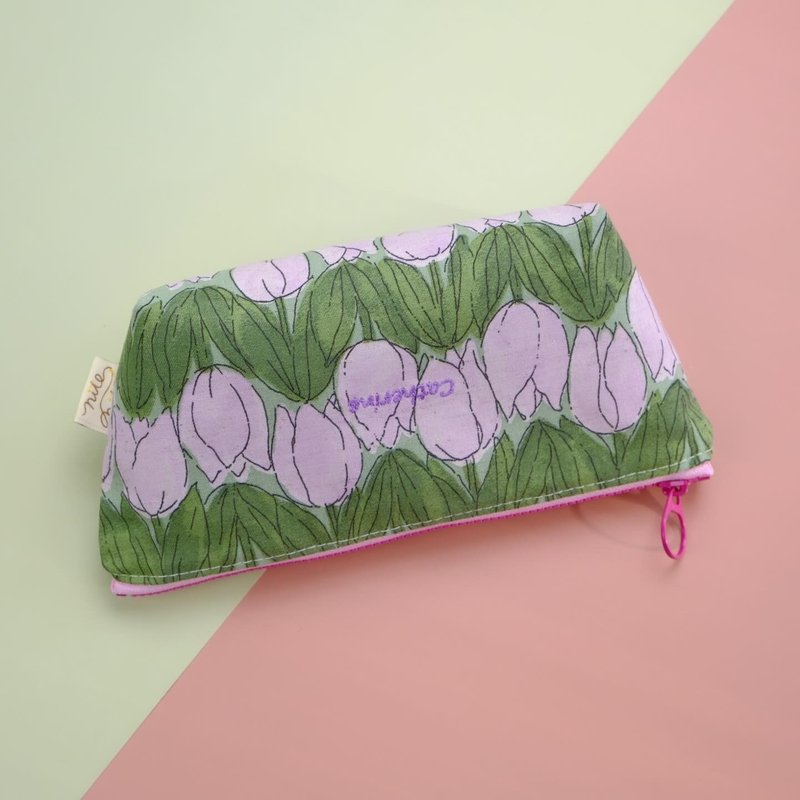 Pencil Bag//Pencil Bag (Lavender Purple Bean Bread) - Pencil Cases - Cotton & Hemp 