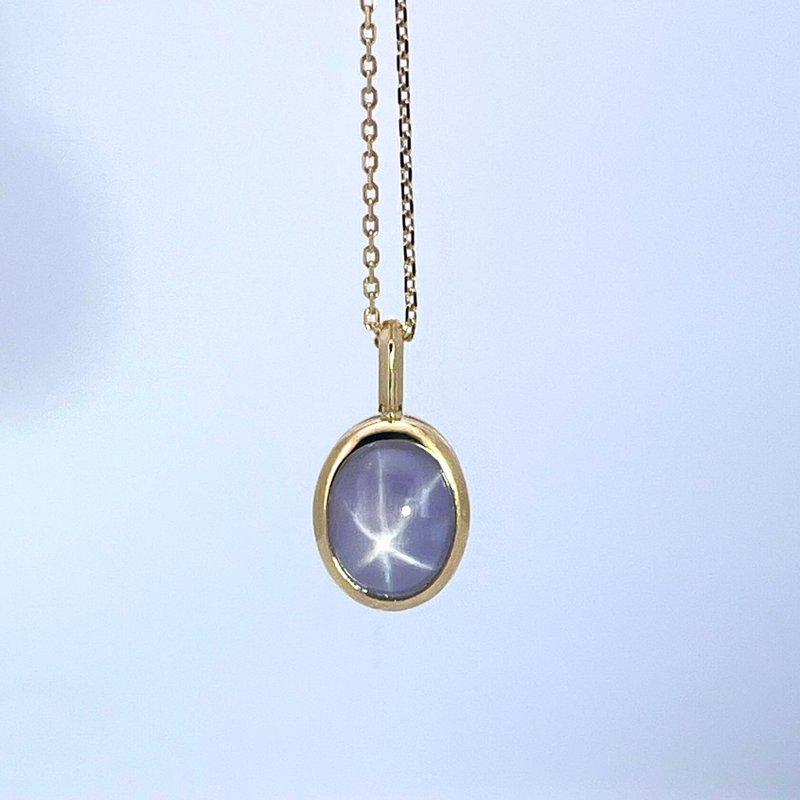 Beyond Tourmaline - 天然星光藍寶石(8.45ct) 18k黃金吊墜 - 吊飾/掛飾 - 貴金屬 