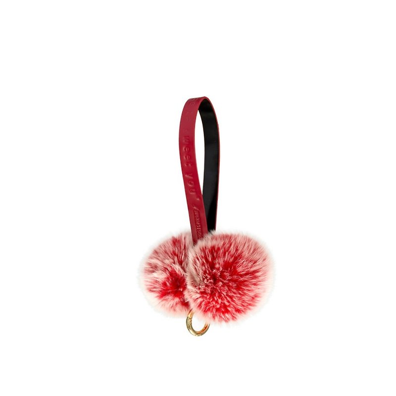携帯電話のバッグのアクセサリーの髪のボールのペンダント装飾装飾品6色のキャンディー色のマカロン環境真の髪 - チャーム - 革 レッド
