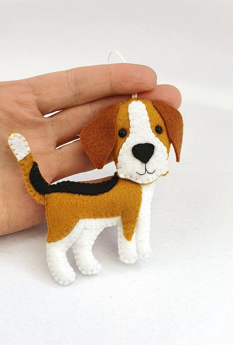 ビーグル犬の子犬のフェルト飾り - 人形・フィギュア - ポリエステル 
