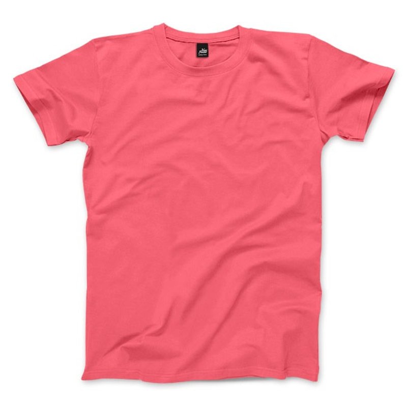 素色中性短袖T恤 - 螢光粉 - 男 T 恤 - 棉．麻 