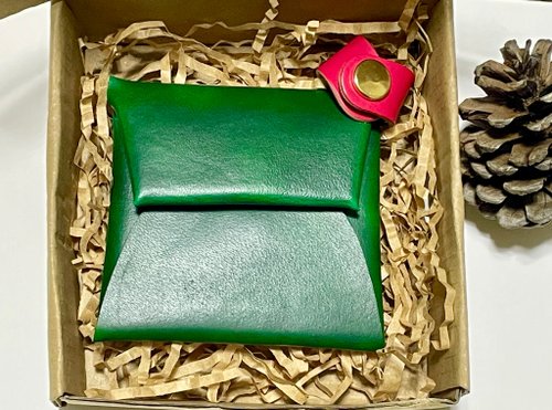 藝其作Togethart 紅綠金聖誕元素500元交換禮物首選-真皮方形扣式零錢包+真皮集