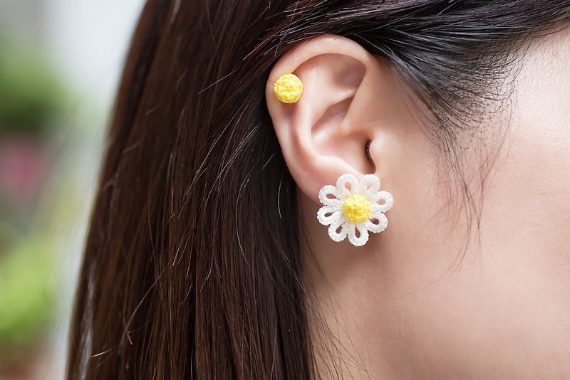 Handmade Tatting Earrings - Flower - ต่างหู - ผ้าฝ้าย/ผ้าลินิน หลากหลายสี
