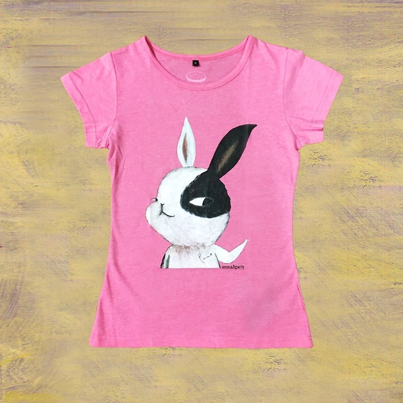 EmmaAparty illustration T: yaya rabbit - เสื้อฮู้ด - ผ้าฝ้าย/ผ้าลินิน 