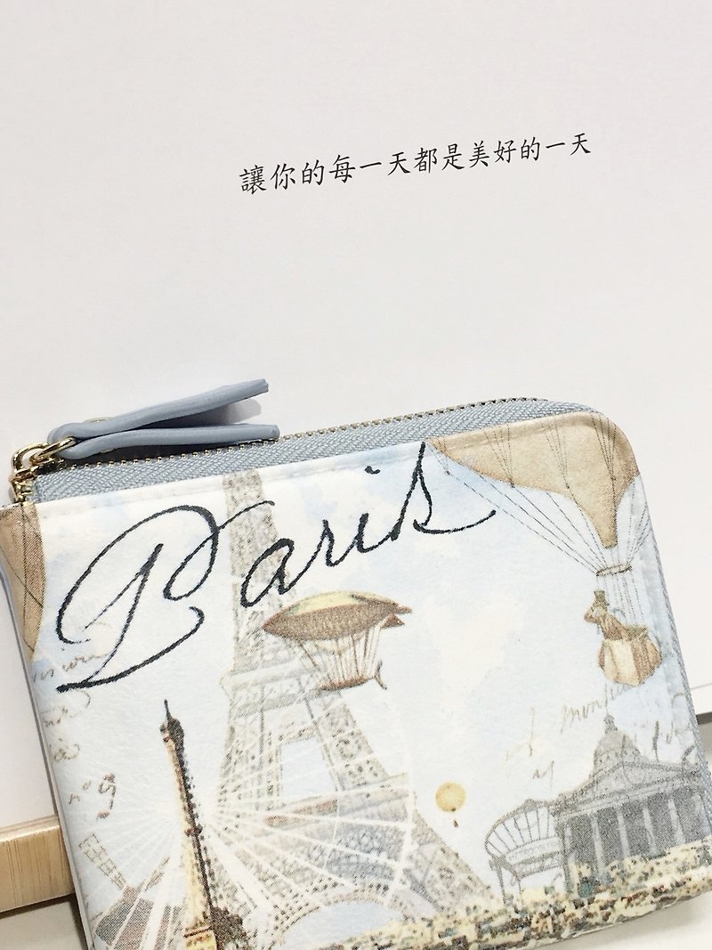 巴黎天空 L型 錢包 短夾 零錢包 卡夾 母親節 畢業 交換禮物 - 長短皮夾/錢包 - 人造皮革 