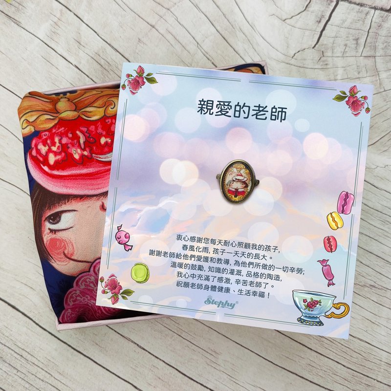 【客製化禮物】畢業禮物家長送老師絲巾配手作絲巾扣禮盒套裝 - 圍巾/披肩 - 絲．絹 