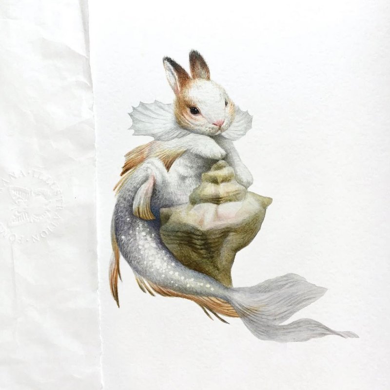 Queen Mermaid - 壁貼/牆壁裝飾 - 紙 銀色