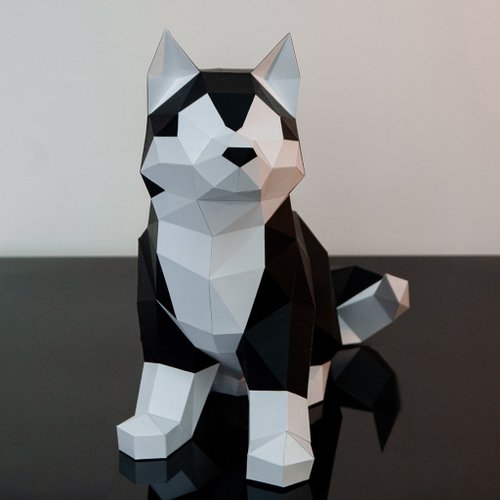 問創 Ask Creative DIY手作3D紙模型擺飾 寵物 狗狗系列 -搗蛋呆萌哈士奇