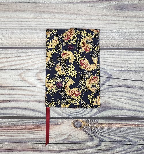 Journal Collections Book Cover/Book Jacket - Auspicious Fish Pattern (Black)