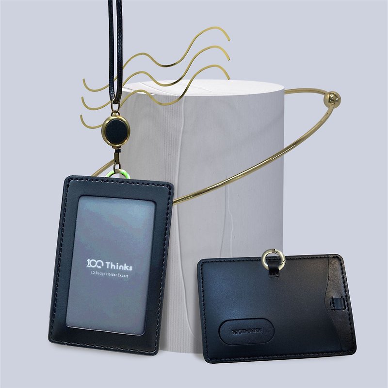 [Selected discounts] L8 vertical and horizontal sharing/double-sided sensing-artificial PU leather business style ID holder - ที่ใส่บัตรคล้องคอ - หนังเทียม หลากหลายสี