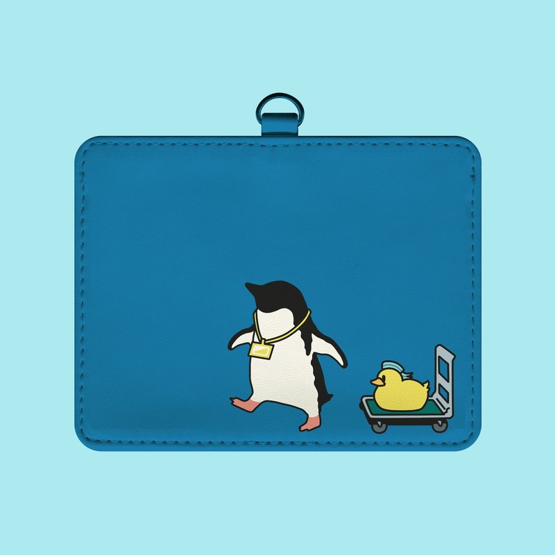 Penguin [Employee ID holder] Penguin and trolley pass case [Pass case] - ID & Badge Holders - Plastic Blue