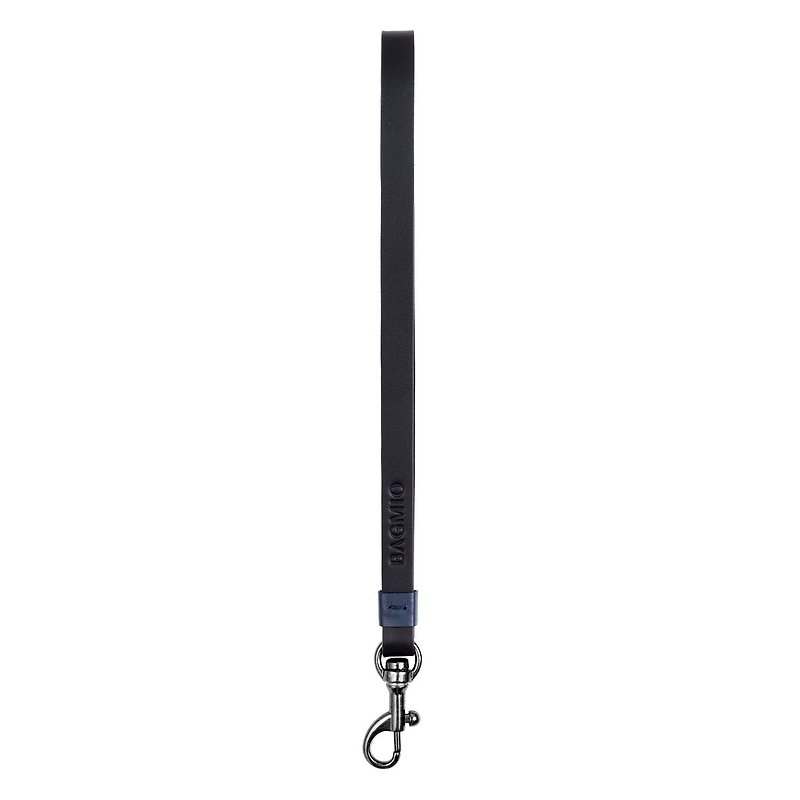 Bagmio | Cowhide hand strap | Ink black | Two-tone matching | Lanyard | Short hand strap - Lanyards & Straps - Genuine Leather Black