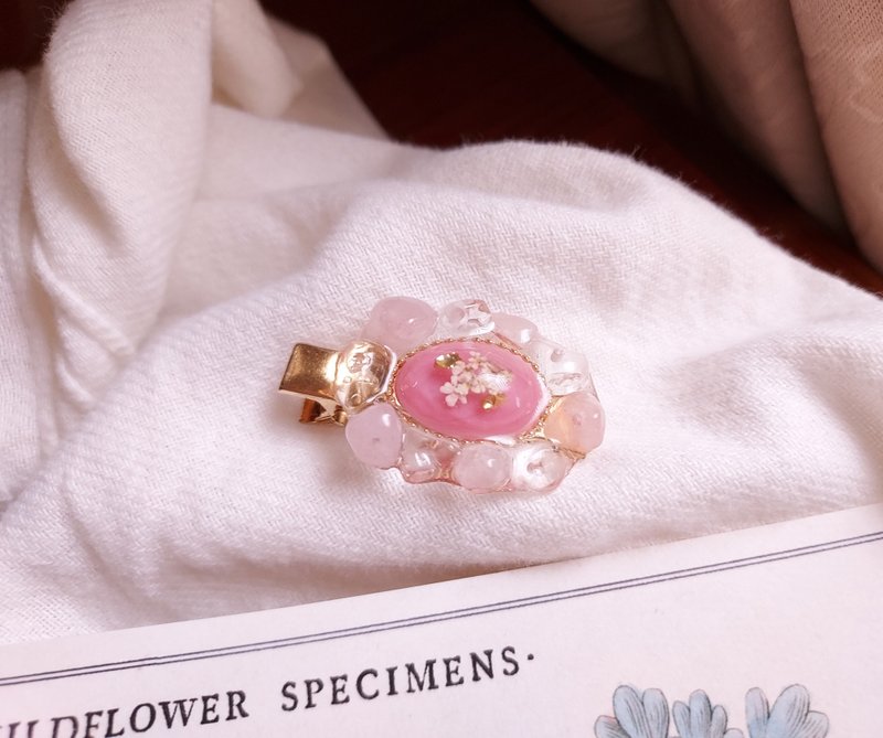 Pink Flower Crystal Hair Clip - Hair Accessories - Other Materials 