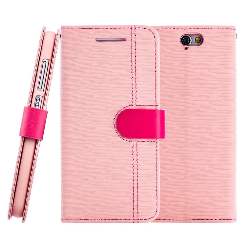 CASE SHOP HTC One A9 special standing side flip leather case - pink (4716779655438) - อื่นๆ - วัสดุอื่นๆ สึชมพู