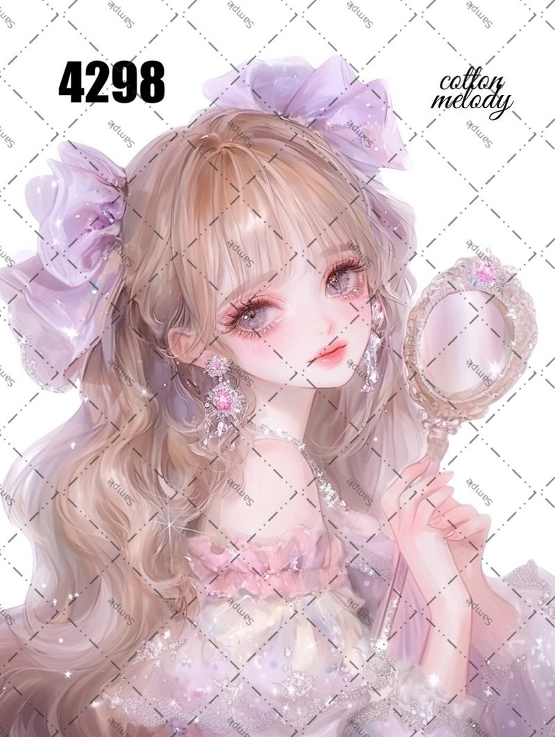 original sticker no.4298 人物ステッカー オリジナルステッカー オリジナル人物ステッカー 装飾ステッカー cotton melody - 貼紙 - 紙 