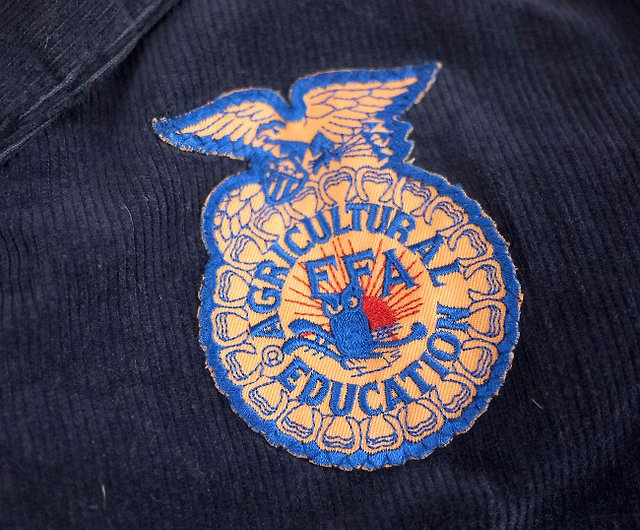 FFA農業チームコーデュロイジャケットヴィンテージチェーン電気刺繡布