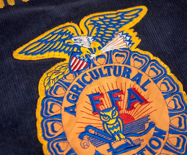 FFA農業チームコーデュロイジャケットヴィンテージチェーン電気刺繡布
