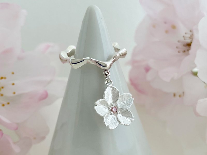 Swaying cherry blossom ear cuff - Earrings & Clip-ons - Sterling Silver 