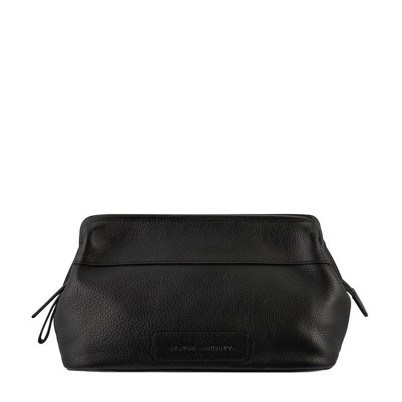 LIABILITY Cosmetic Bag_Black / Black - กระเป๋าเครื่องสำอาง - หนังแท้ สีดำ