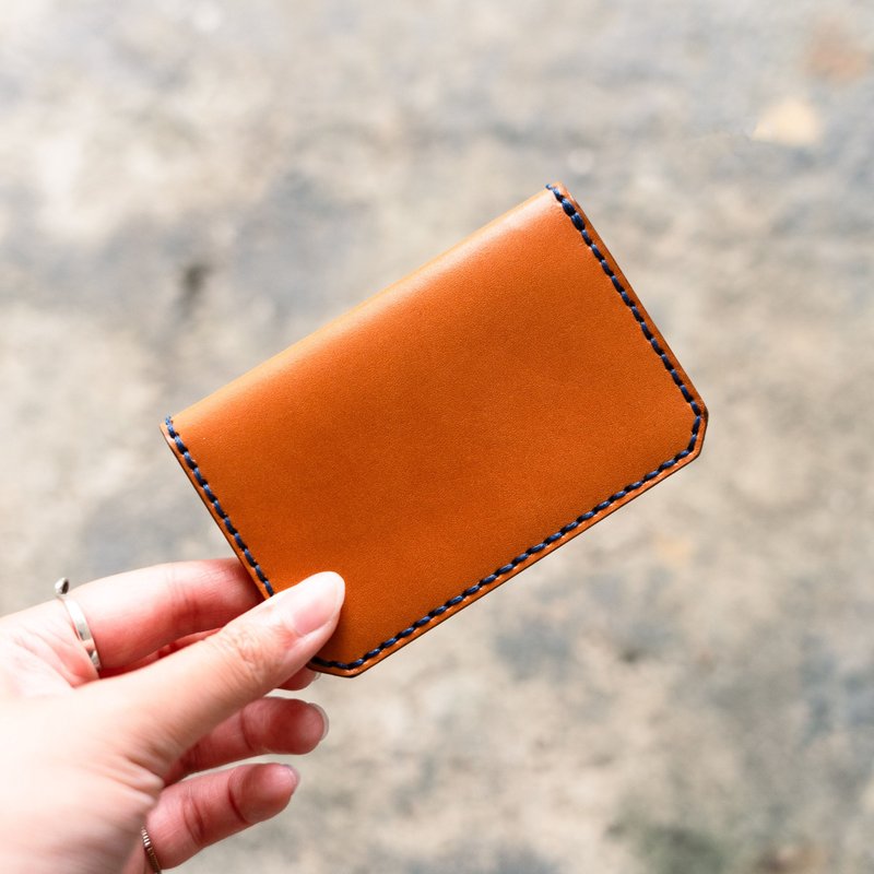 4 Card Slot Simple Card Holder | Leather Stitching Pack | BSP198 - เครื่องหนัง - หนังแท้ หลากหลายสี