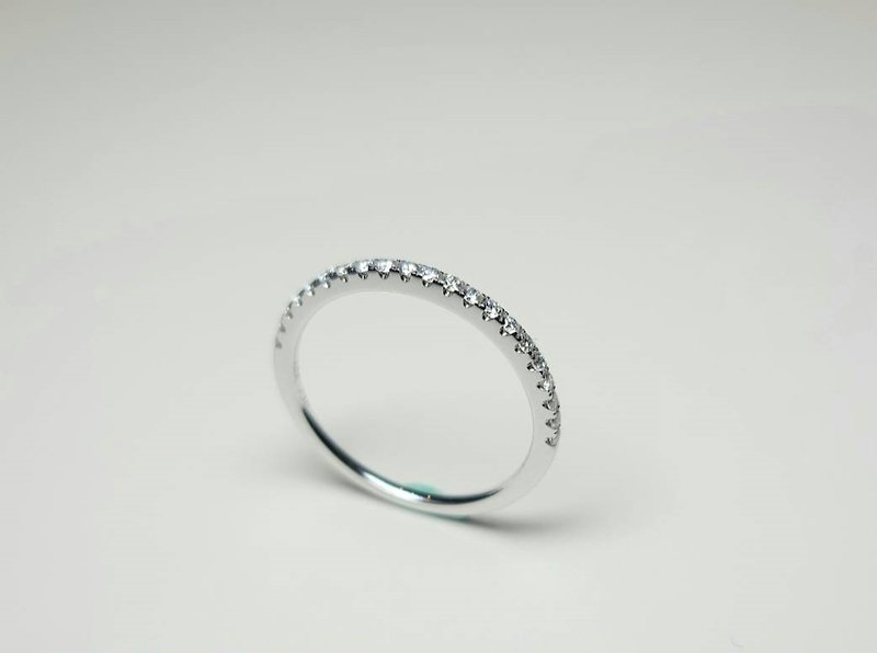 JEB Cui Yi Bao | Classic Diamond Row Ring 18 White Gold - General Rings - Diamond Transparent