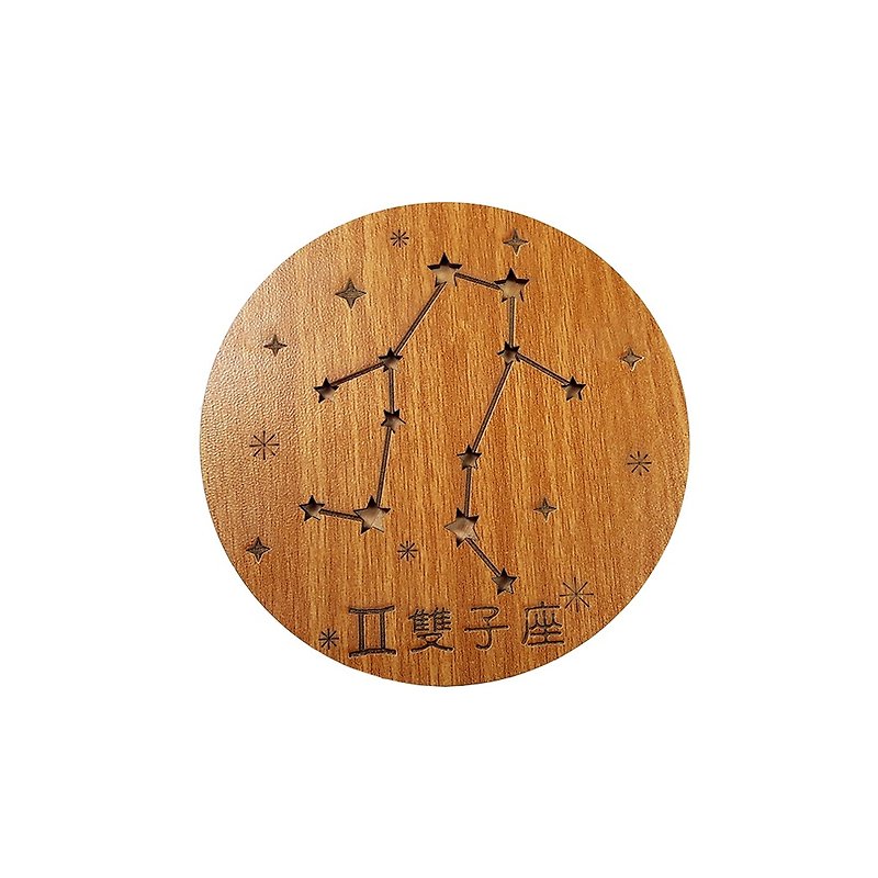 【先生の日ギフト】木彫りオルゴール 12星座（双子座） - インディーズ音楽 - 木製 オレンジ