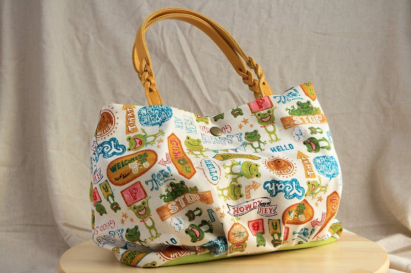 A special mention of a small frog made of candy bag - Handbags & Totes - Cotton & Hemp Multicolor