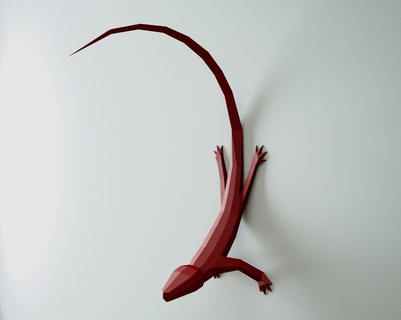 Papercraft Lizard, 3D paper craft lacertian, papercraft PDF, DIGITAL TEMPLATE - 手工藝教學/工具書 - 其他材質 