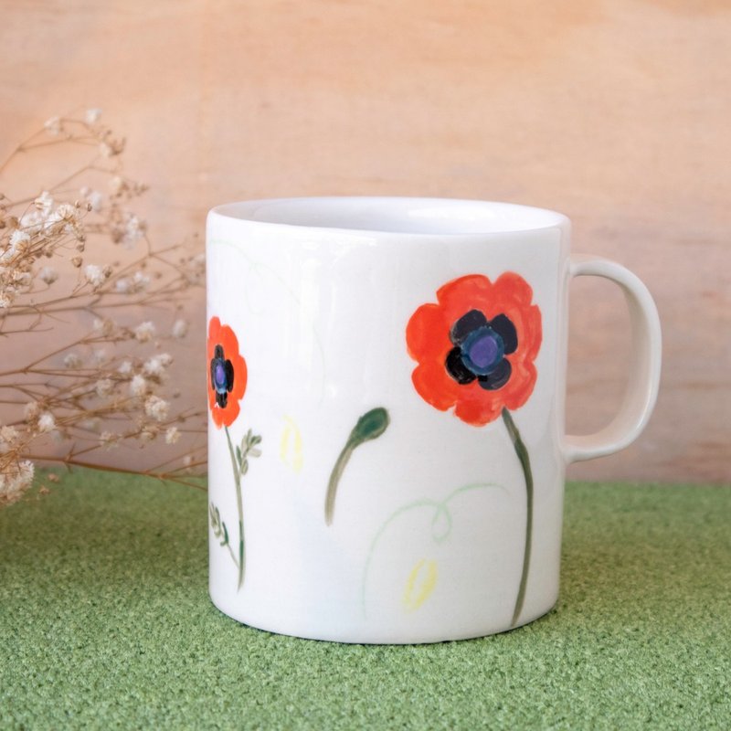 Red Buttercup Flower Cup - แก้วมัค/แก้วกาแฟ - ดินเผา หลากหลายสี