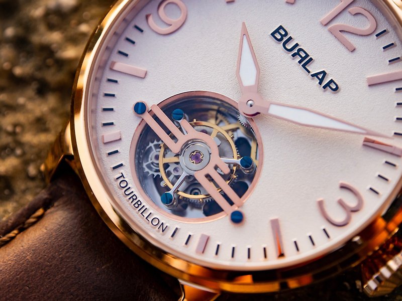 Burlap Watches 香港品牌 Propeller陀飛輪航空設計 玫瑰金色錶殻 - 男裝錶/中性錶 - 不鏽鋼 金色