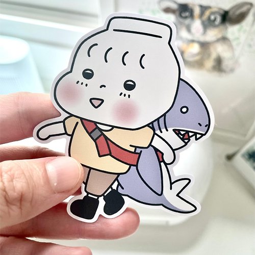 adorablemadeth Di-cut sticker (Latte collection : shark)