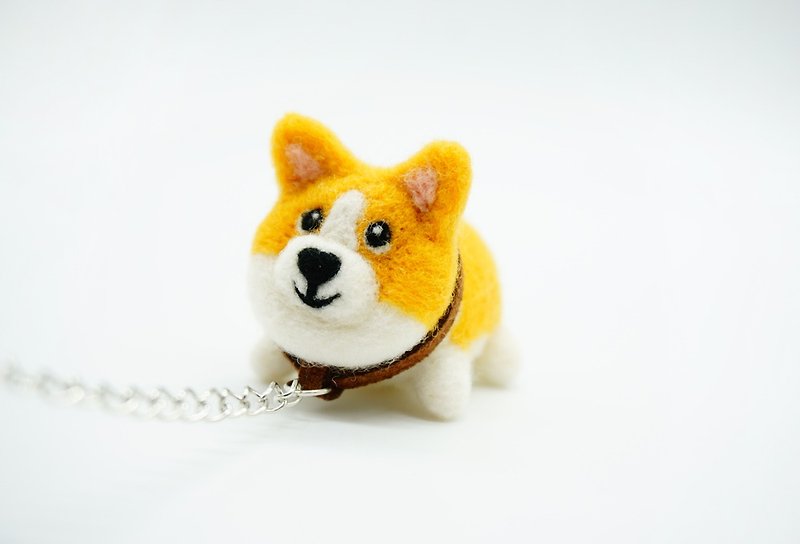 MoonMade [Baby does not come home series] Corgi Dog Wool Felt Dog Dog Key Ring Strap Phone Strap Phone Rope New Year Gift Funny Valentine's Day Gift Birthday Gift - อื่นๆ - ขนแกะ 