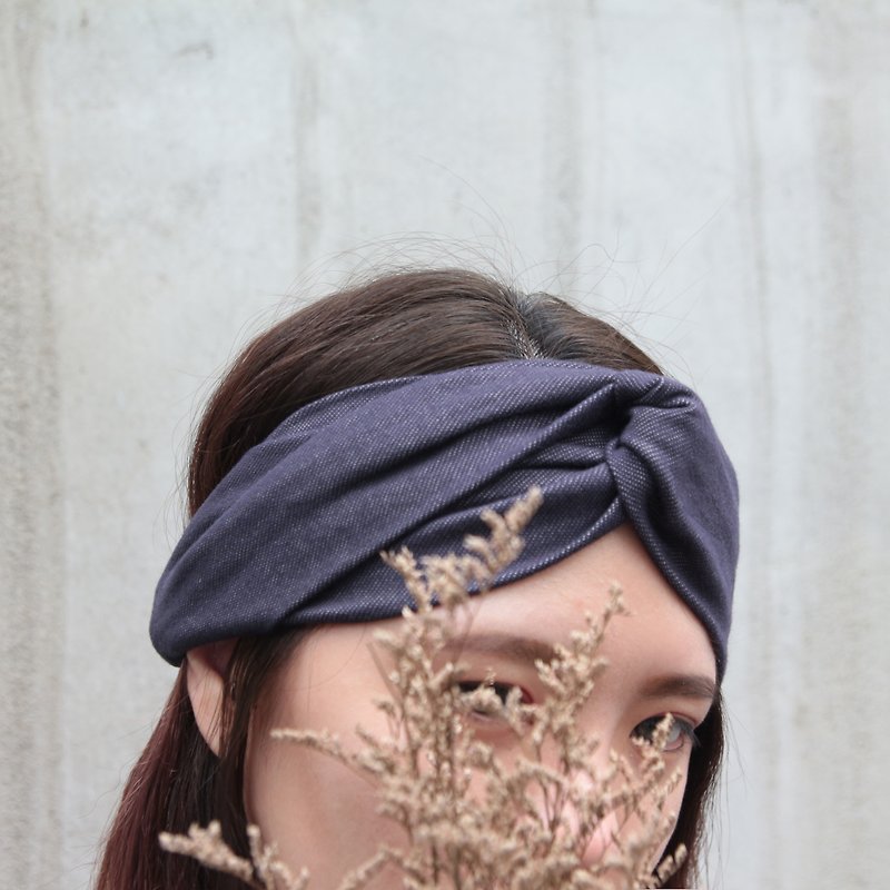 Tannin Taiwan handmade crisscross hair band - Headbands - Other Materials Blue
