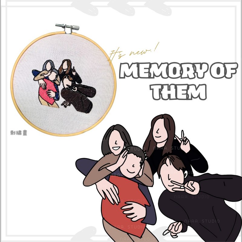 A must-have for personal use as a gift l Customized embroidery painting set - original color bamboo round embroidery frame l 16cm - ภาพวาดบุคคล - ผ้าฝ้าย/ผ้าลินิน หลากหลายสี