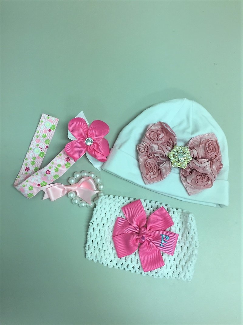 ファッションヘアアクセサリーの赤ん坊の帽子の組み合わせ（キットB） - スタイ - コットン・麻 