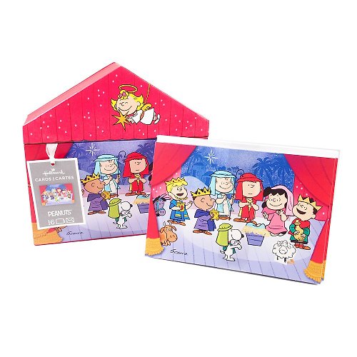 205剪刀石頭紙 Snoopy彩盒造型房屋12入 耶誕盒卡【Hallmark-宗教卡片 聖誕節】
