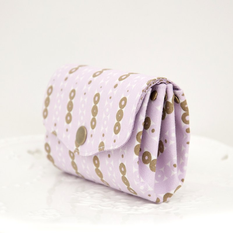 典雅美型三層小物收納零錢包-微紫金玉 - 散紙包 - 棉．麻 紫色