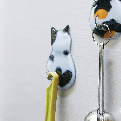 日本Seeders 日本Seeders 日製貓咪造型免鑽釘超黏無痕掛勾-3入-黑白貓