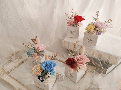 藍芯花藝 ‧ Lanshin Floral Studio 藍芯手作│永生盆花・永生玫瑰花 畢業花束 生日禮物 母親節禮盒