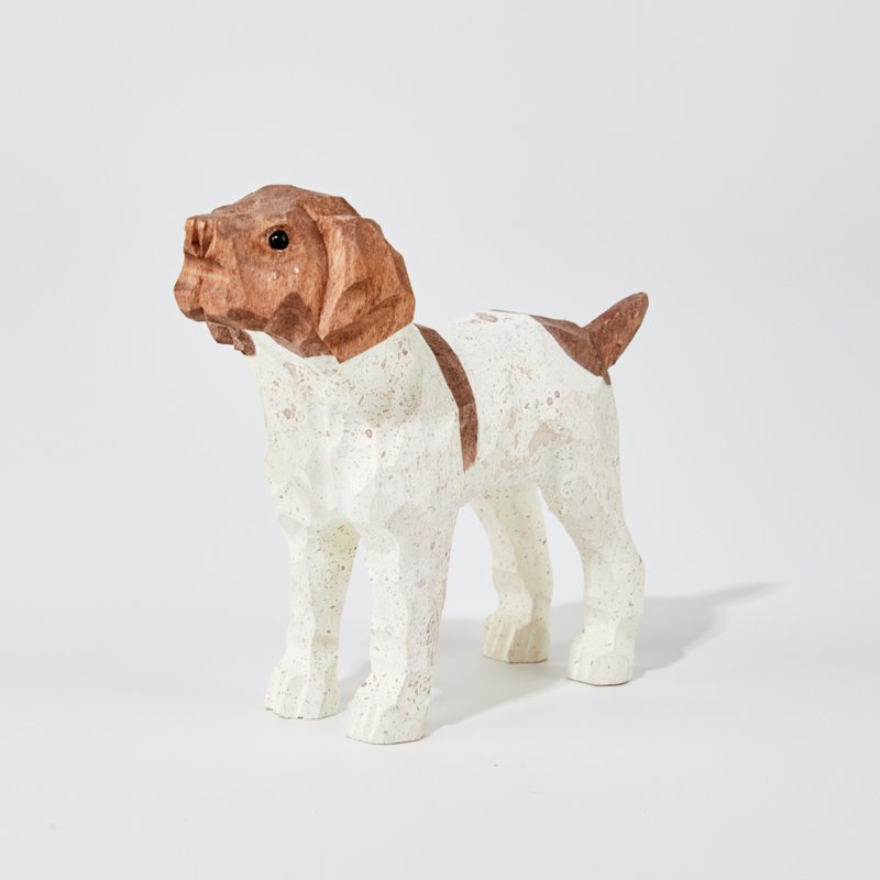 Bona Carved Wooden Dog - ของวางตกแต่ง - ไม้ สีส้ม