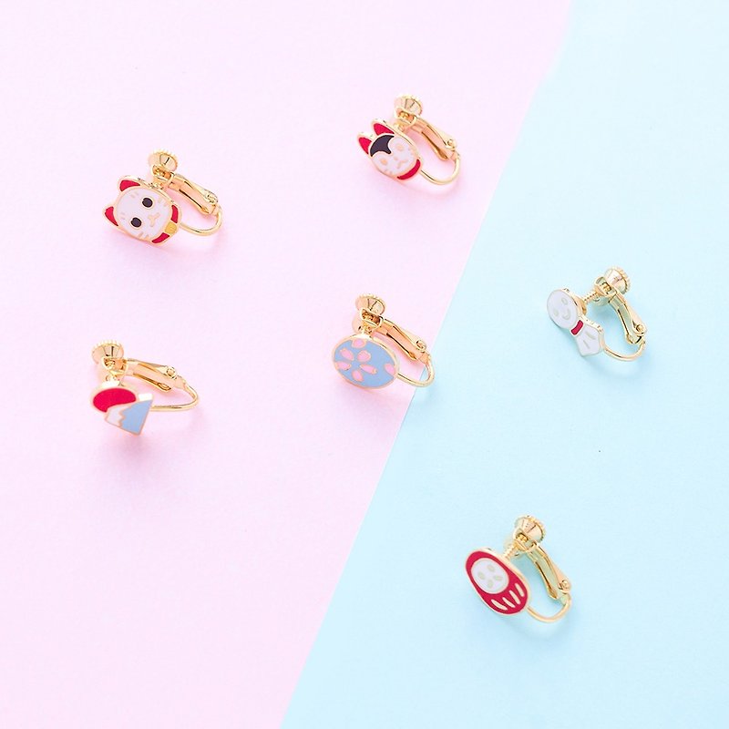 Metal spiral ear clips | clip earrings pair 590 yuan order area - ต่างหู - วัตถุเคลือบ หลากหลายสี