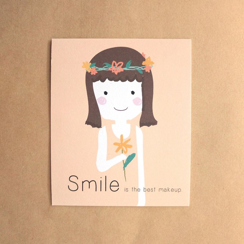 笑容是最好的化妝品 ‧ 鼓勵小卡片 - 卡片/明信片 - 紙 金色