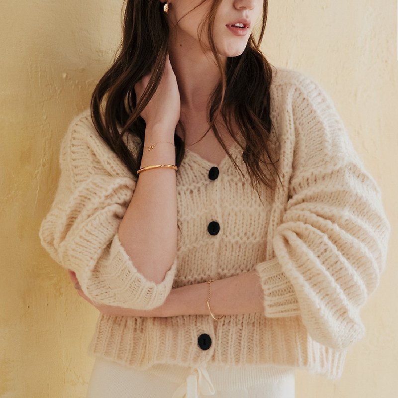 【CReAM】Seasonal Sale Cream Lazy Thick Knit Women Sweater - เสื้อผู้หญิง - ขนแกะ 