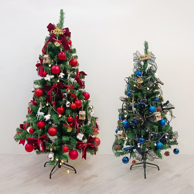 Green plant type ground Christmas tree-Christmas red/Height 120, 150CM/Need to assemble by yourself/Christmas - ช่อดอกไม้แห้ง - พืช/ดอกไม้ สีแดง